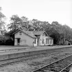 Malmö - Ystads Järnväg, MYJ,  Oxie järnvägsstation.
Det ligger  2 st stoppskor mellan spåren.