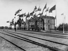 Halmstad station. Kungabesök.