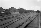 Halmstad - Nässjö Järnväg. HNJ station.
Spåret nere till höger i bild leder till en vändskiva och till Skogsfors Bruk.