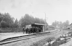 Provisorisk station i Tidaholm.
TJ.Tidaholms Järnväg.