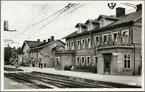 Stationsområdet i Ånge med järnvägshotellet och stationshuset.