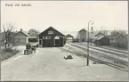 Bangården vid Axvall station.