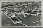 Flygfoto över Ystad hamn.