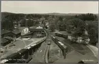 Vy över bangården vid Långshyttan station.