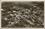 Flygfoto över Anneberg tändsticksfabrik.