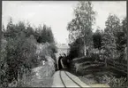 Tunnel vid Överum med vägövergång på linjen Åtvidaberg - Västervik år 1910.