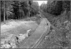 Breddningsarbete linjen norr om Överum foto från landsvägsbron.