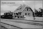 Kristianstad - Hässleholms Järnväg, CHJ lok 17 med godståg vid Glimåkra station.