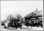 Rogslösa station. Fågelsta-Vadstena-Ödeshög Järnvägar, FVÖJ lok 5 