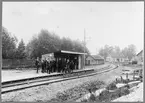 Personal vid Tidaholms provisoriska station år 1906.