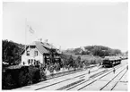 Munkedal station. Invigning av Lysekils Järnväg.