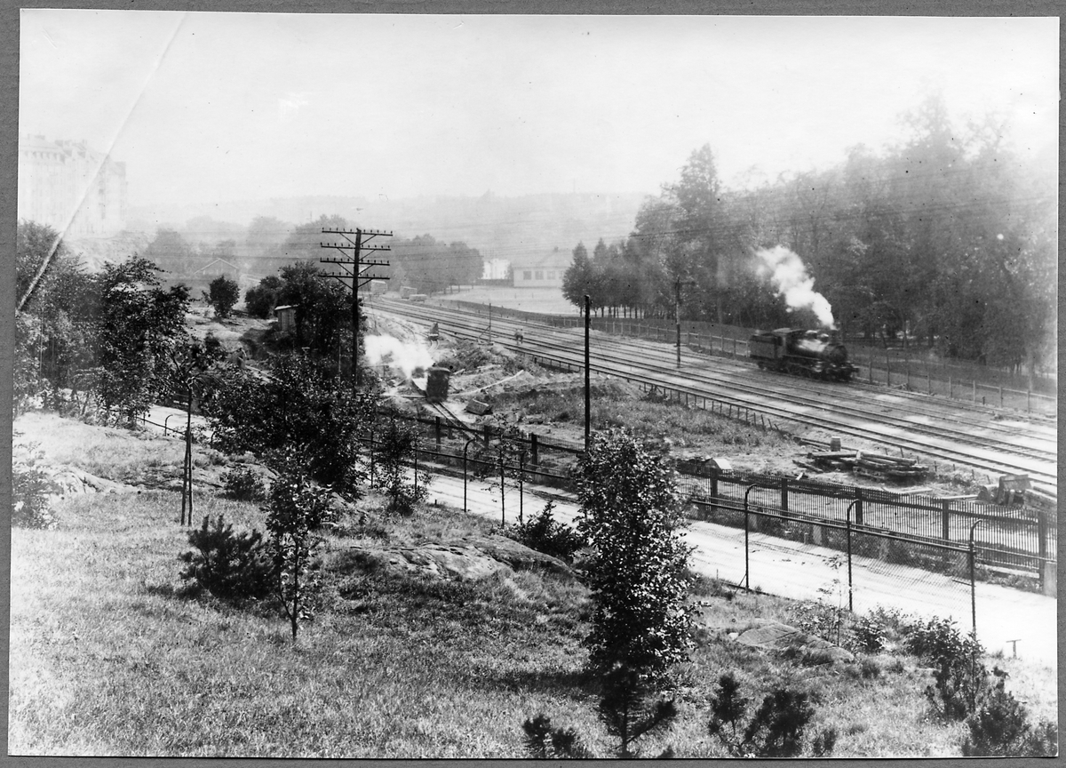 Karlberg bangårdsområde med Statens Järnvägar, SJ Ta 582.