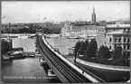 Strömsborg och Järnvägsbron. Sammanbindningsbanan.