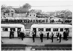 Billesholm station.
Från sista tågs ankomst till Billesholm och sista tågs avgång från Billesholm den 29 maj 1960.
Namnet var till 1943 BILLESHOLMS GRUVA. Stationen byggd 1875 av LEJ,Landskrona - Engelholms Järnvägar. Stationen anlagd 1876. Envånings stationshus i sten. 
SJ UBFo2s 1608. Två motorvagnssläp syns på bilden.