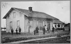 Stationshus i Blidsberg. En ny  bansträckning drogs några hundra meter bort och stationshuset ersattes 1906 av ett nytt vid den nya bandelen.