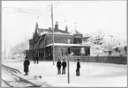 Borås nedre station med personal år 1905.