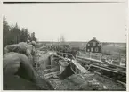 Brobygge vid Brovallen på 1930-talet.