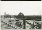 Brobygge vid Brovallen på 1930-talet.