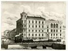 F.W. Hasselblad & Company nyuppförda magasin- och handelsplats vid Sankt Eriks torg 1875.