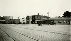 Göteborg SJ, Statens Järnvägar, hamnbana. Stationen i mitten av bilden.