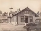 Hallsberg station,  restaurant och godsmagasin 1863