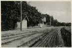 Fd. UGJ , Uppsala - Gävle Järnväg
Harnäs slopad järnvägsstation och bangård ,sommaren 1937.
Obs gräs på spår och bangård