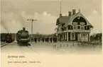Borås - Alvesta Järnväg, BAJ lok 7. Hjortsberga station omkring år 1903, före branden.
