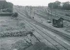 Kristianstad - Hässleholms Järnväg, CHJ  Kristianstads bangård i samband med  breddningen av BKB Blekinge Kustbanor 1954