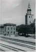 Kristianstad - Hässleholms Järnväg, CHJ  Station om kyrkan i Kristianstad ,         Juli 1944.