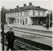 Stationen öppnad för trafik 1875-12-07. 1939 ombyggdes stationshuset och fick därigenom en modern interiör. I samband med elektrifieringen 1947  byggdes godsmagasin. Även bangården ombyggdes. Stationen har tre industrispår till olika industrier.