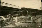 Tågolycka i Malmö söndagen den 1/11 1925, tåg 11 vid ingång på Malmö station. A L Thulin dödades och två skadades.