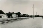 Nässjö stationsområde efter ombyggnaden  av stationshuset 1915 till 1916. Vy från tågsidan.