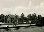 Sölvesborg - Olofström - Älmhults Järnväg öppnades 1901 för allmän trafik. Samma år anlades station. Då byggdes en- och enhalvvånings stationshus i trä. Järnvägen förstatligades 1942. I slutet av 1950-talet ersattes stationshuset med en nybyggnad öster om banan. Stationen och hela bangården är anpassade efter industriomgivningen bland annat Svenska stålpressnings, plåtpressverk, emaljeringsverk, träullfabrik, såg, kvarn och kraftverk. Persontrafiken lades ned 1984 och bandelen Sölvesborg - Olofström revs upp. Idag trafikeras bandelen Olofström - Älmhult med godståg från Volvo till Göteborg och gent samt tåg med skrot från Volvo av Stena Metall.