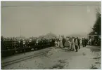 Utflyktståg ADJ vid Smålands - Anneberg. 1916 Cirka inget datum angivet på foto.