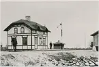 Öjkrokens station. Borgholm-Böda Järnväg, BBJ. Banan öppnades 1/12 1906. Nedlagd 1/10 1961. Såld 1962 till en privatperson.