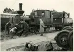 Invigningen av Stads- och järnvägsmuseet i Nässjö.17 juni 1962. SJ Kp 3048 samt SJ S9t 4018