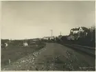 Banvallsutfyllnad för dubbelspår vid Tranås 1925.