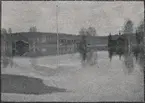 Översvämning 1906 vid Vallsta station.