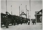 Stationen öppnad 1911-12-23. Tvåvånings stationshus i trä. Invigningsceremoni skedde ett tag senare 1912-06-11.