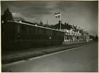 Östersund station under utställningen 1920. Statens Järnvägar, SJ Ao3 1861.