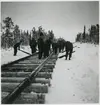 Rälsläggning längs sträckan Sorsele - Jokkmokk.