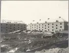Bostadshus för Centralverkstadens personal, under uppförande.