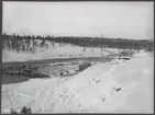 Fångdammsarbete vid utloppet.