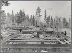 Början av hotellet och sjukstugan i december 1910 i Porjus.