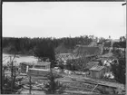 Järnvägsbron byggs över Piteälven vid Sikfors på linjen mellan Piteå och Älvsbyn.