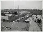 Bygge av vägport i Eslöv april 1923.