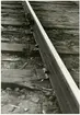 Räl efter urspårning av tåg 93, Nordpilen, på sträckan mellan Simeå och Undersvik 1956-03-27.
