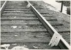 Del av bangården efter olyckan 1956-03-29 då tåg 93, 'Nordpilen, spårade ur vid Granbo station.