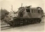 Statens Järnvägar, SJ BK 743 skador efter kollision i Upphärad 1951.