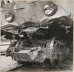 Statens Järnvägar, SJ Bk 748 skador efter kollision i Södertälje 1958.